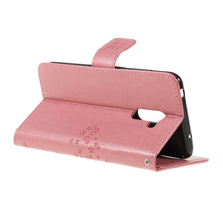 Imprint Tree Owl Magnetic Wallet PU Leather Case with Stand for Xiaomi Pocophone F1 / Poco F1 (India) - Rose Gold-5