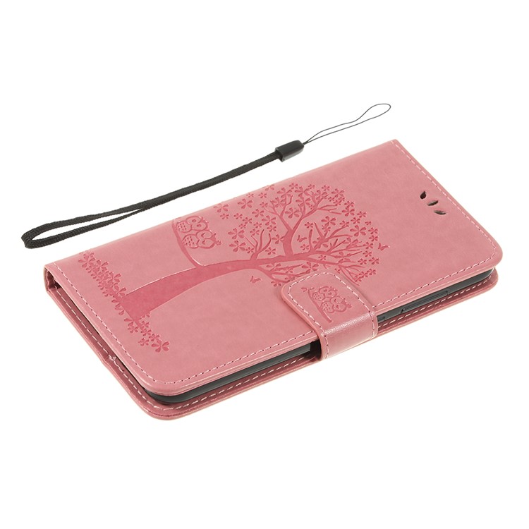 Imprint Tree Owl Magnetic Wallet PU Leather Case with Stand for Xiaomi Pocophone F1 / Poco F1 (India) - Rose Gold-7
