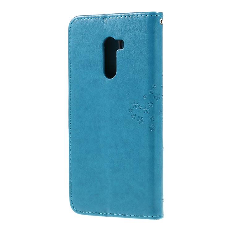 Imprint Tree Owl Magnetic Wallet PU Leather Cell Phone Cover with Stand for Xiaomi Pocophone F1 / Poco F1 (India) - Blue-3