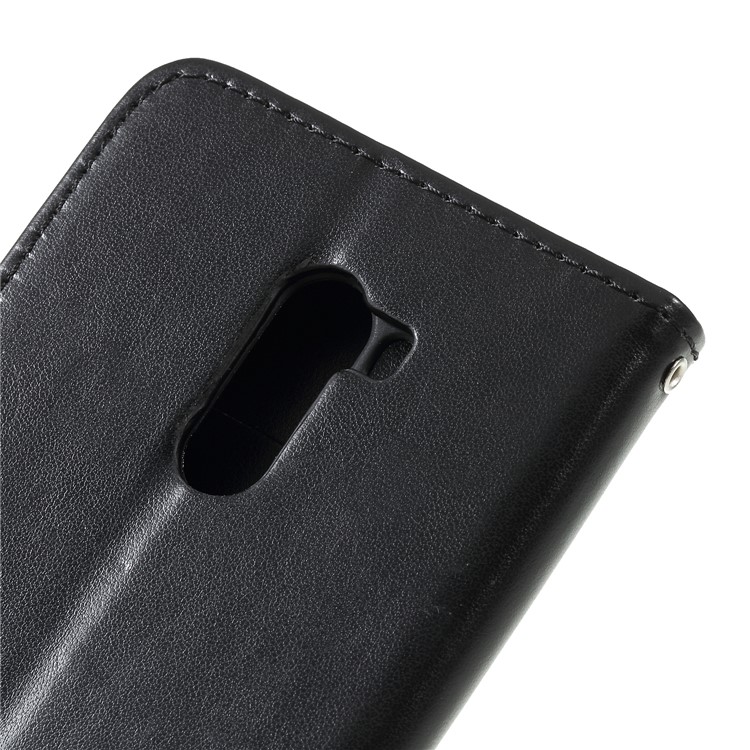 Imprint Butterfly Flower Wallet Stand Leather Cover for Xiaomi Pocophone F1 / Poco F1 (India) - Black-8