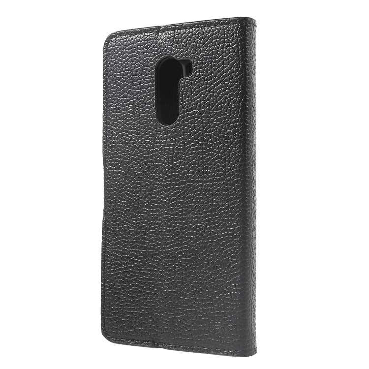 Litchi Skin Wallet Leather Stand Cover for Xiaomi Pocophone F1 / Poco F1 (India) - Black-2