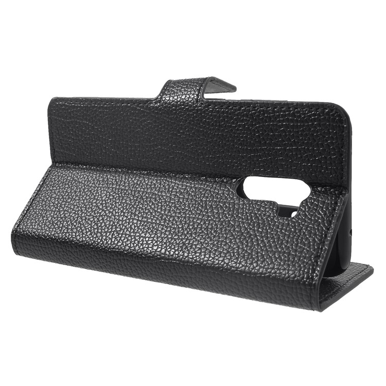 Litchi Skin Wallet Leather Stand Cover for Xiaomi Pocophone F1 / Poco F1 (India) - Black-4