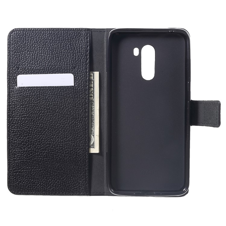 Litchi Skin Wallet Leather Stand Cover for Xiaomi Pocophone F1 / Poco F1 (India) - Black-5