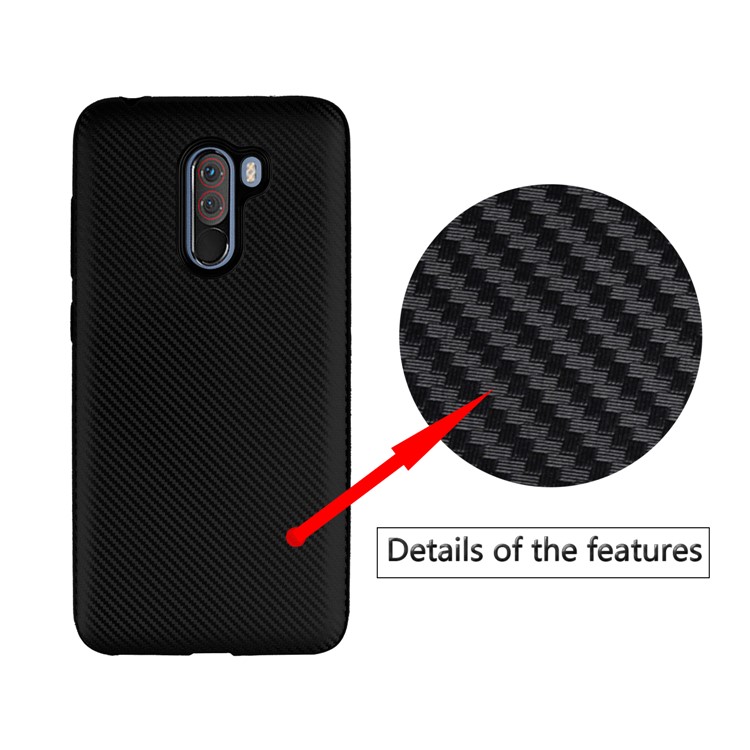 Carbon Fiber Texture Soft TPU Back Casing for Xiaomi Pocophone F1 / Poco F1 (India) - Black-5