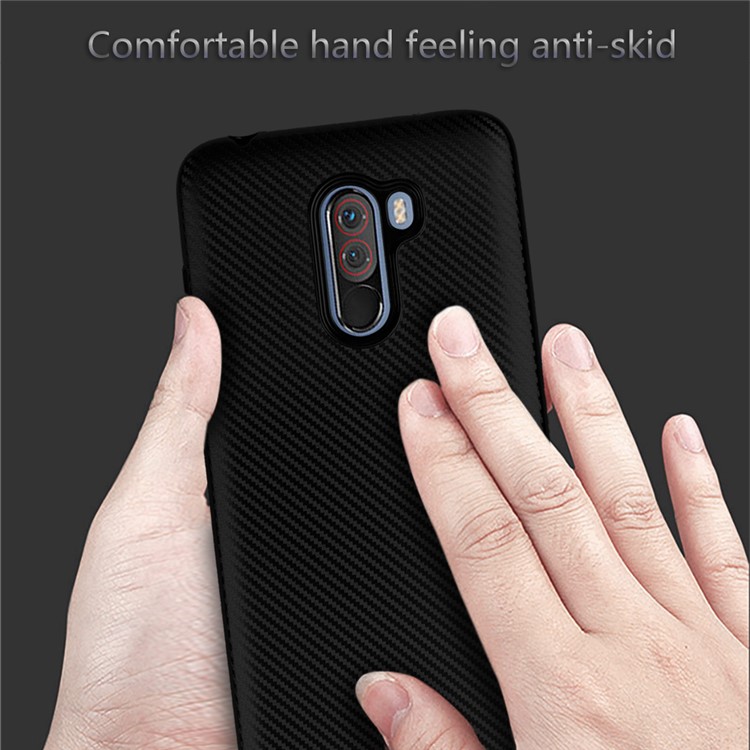 Carbon Fiber Texture Soft TPU Back Casing for Xiaomi Pocophone F1 / Poco F1 (India) - Black-6