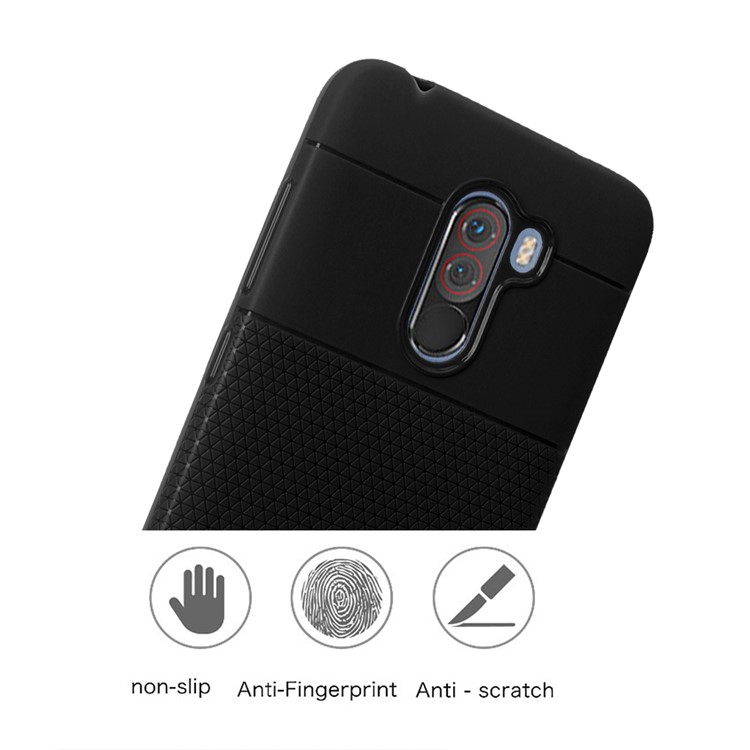 Ultra-thin Anti-slip 0.7mm Splicing Flexible TPU Mobile Casing for Xiaomi Pocophone F1 / Poco F1 (India) - Black-3