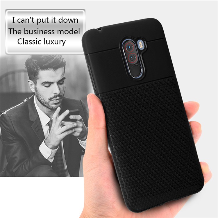 Ultra-thin Anti-slip 0.7mm Splicing Flexible TPU Mobile Casing for Xiaomi Pocophone F1 / Poco F1 (India) - Black-4