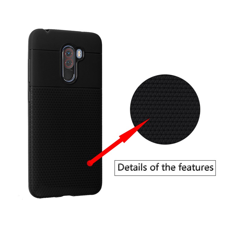 Ultra-thin Anti-slip 0.7mm Splicing Flexible TPU Mobile Casing for Xiaomi Pocophone F1 / Poco F1 (India) - Black-5