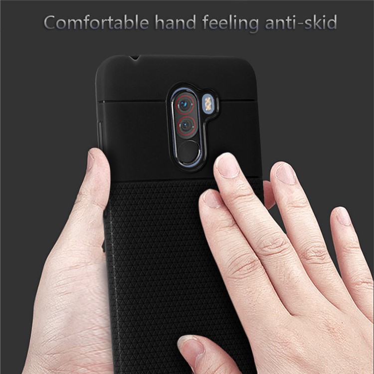 Ultra-thin Anti-slip 0.7mm Splicing Flexible TPU Mobile Casing for Xiaomi Pocophone F1 / Poco F1 (India) - Black-7