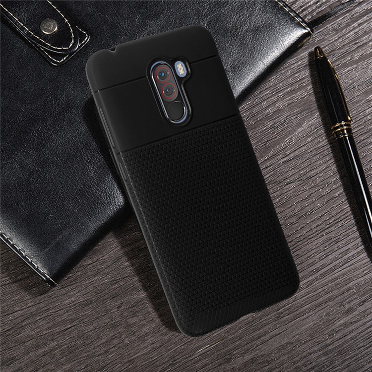Ultra-thin Anti-slip 0.7mm Splicing Flexible TPU Mobile Casing for Xiaomi Pocophone F1 / Poco F1 (India) - Black-8
