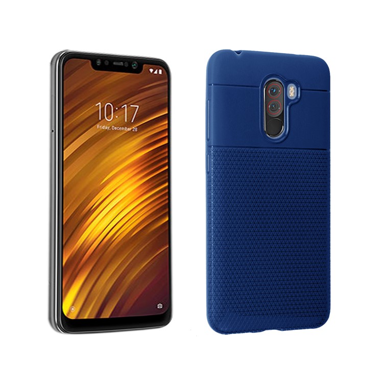 Ultra-thin Anti-slip 0.7mm Splicing Flexible TPU Mobile Shell for Xiaomi Pocophone F1 / Poco F1 (India) - Blue-1