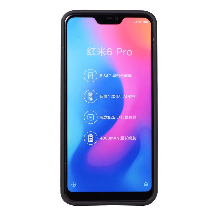 Litchi Skin Soft TPU Protection Case for Xiaomi Mi A2 Lite / Redmi 6 Pro - Black-3