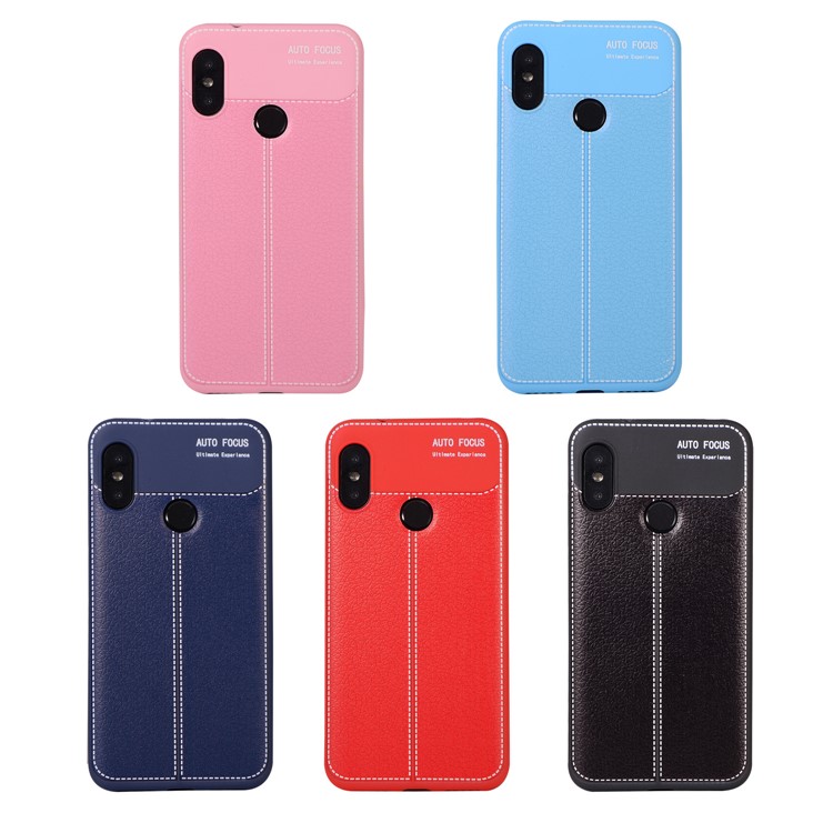 Litchi Skin Soft TPU Protection Case for Xiaomi Mi A2 Lite / Redmi 6 Pro - Black-7