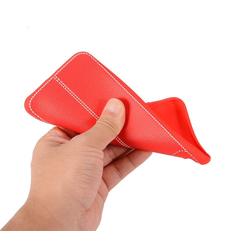 Litchi Skin Soft TPU Protection Cover for Xiaomi Mi A2 Lite / Redmi 6 Pro - Red-4