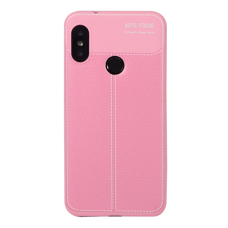 Litchi Skin Soft TPU Protection Shell for Xiaomi Mi A2 Lite / Redmi 6 Pro - Pink-2