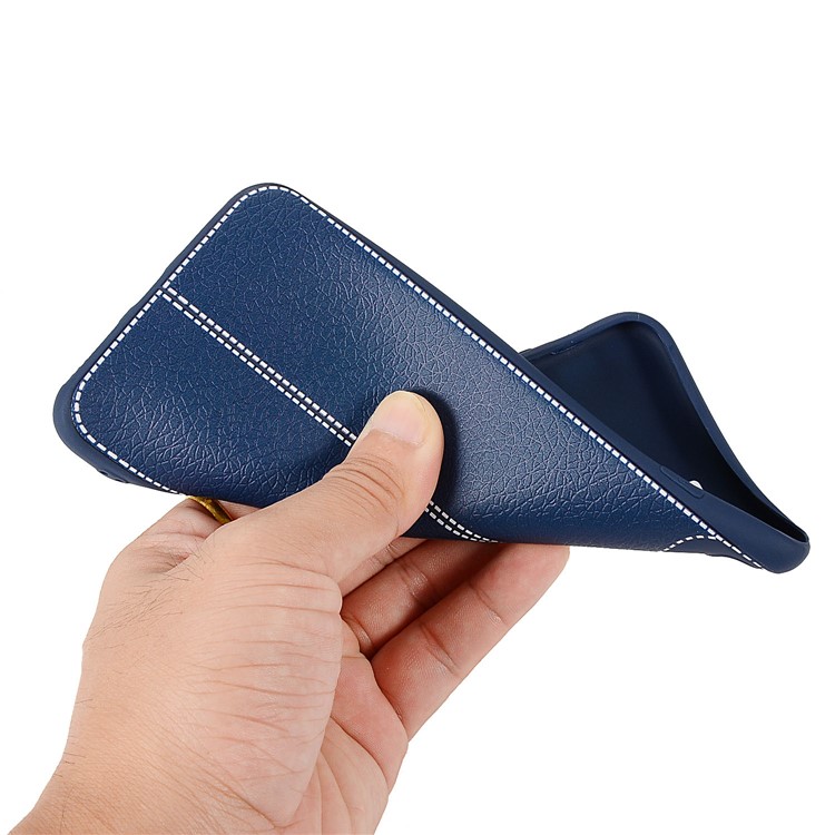 Litchi Skin Soft TPU Protection Back Case for Xiaomi Mi A2 Lite / Redmi 6 Pro - Dark Blue-4