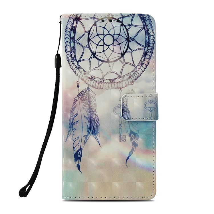 Pattern Printing Light Spot Decor PU Leather Magnetic Stand Cover for Xiaomi Mi Max 3 - Grey Dream Catcher-2