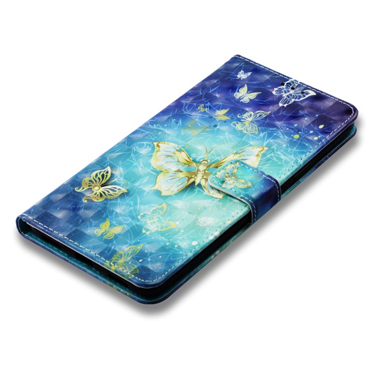 Pattern Printing Light Spot Decor PU Leather Magnetic Stand Shell for Xiaomi Mi Max 3 - Gold Butterflies-7