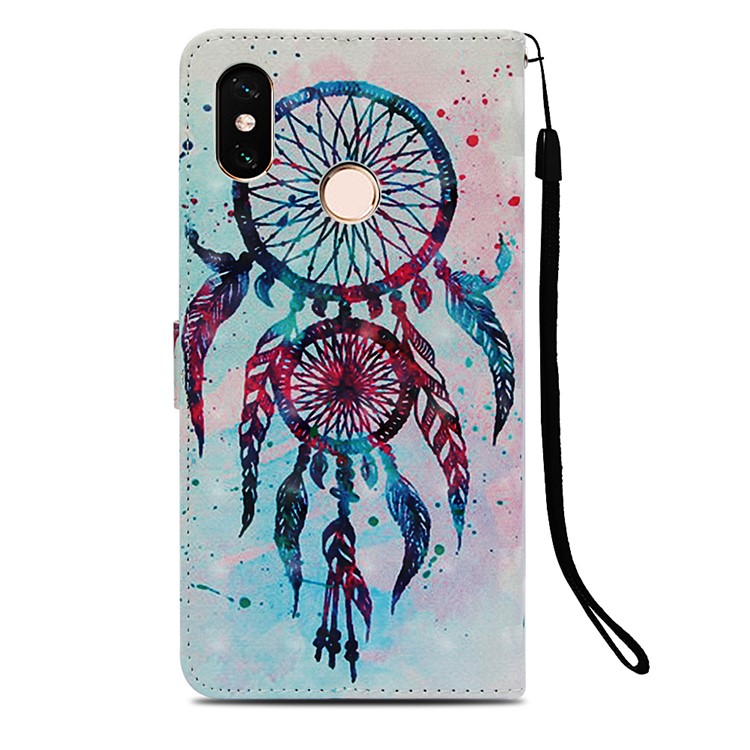 Pattern Printing Light Spot Decor PU Leather Magnetic Stand Phone Cover for Xiaomi Mi Max 3 - Colorful Dream Catcher-3