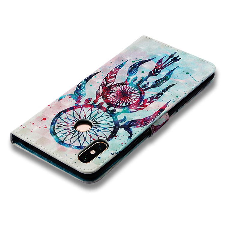 Pattern Printing Light Spot Decor PU Leather Magnetic Stand Phone Cover for Xiaomi Mi Max 3 - Colorful Dream Catcher-8