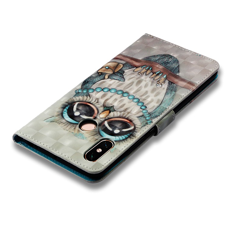 Pattern Printing Light Spot Decor PU Leather Magnetic Stand Mobile Cover for Xiaomi Mi Max 3 - Owl-8