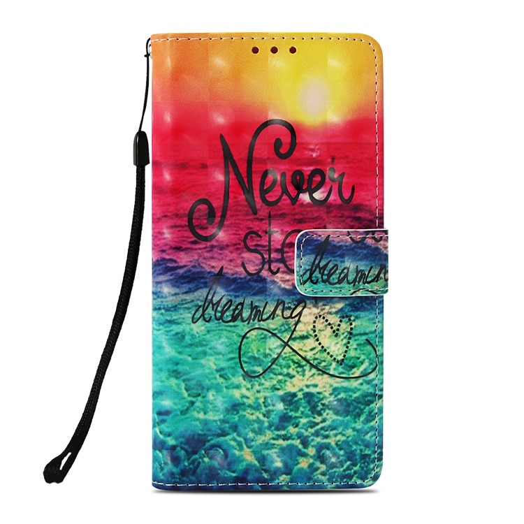 Pattern Printing Light Spot Decor PU Leather Magnetic Stand Protection Cover for Xiaomi Mi Max 3 - Never Stop Dreaming-2