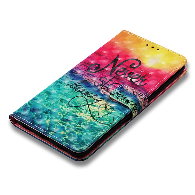 Pattern Printing Light Spot Decor PU Leather Magnetic Stand Protection Cover for Xiaomi Mi Max 3 - Never Stop Dreaming-7