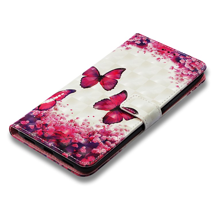 Pattern Printing Light Spot Decor PU Leather Magnetic Stand Mobile Phone Cover for Xiaomi Mi Max 3 - Red Butterflies-7