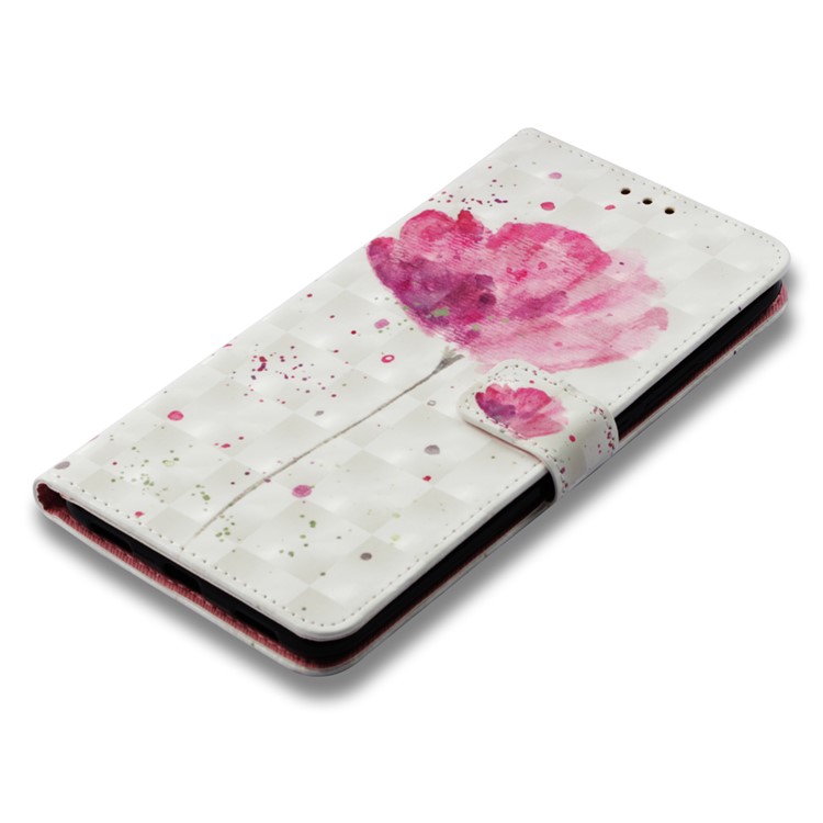 Pattern Printing Light Spot Decor PU Leather Magnetic Stand Accessory Case for Xiaomi Mi Max 3 - Red Flower-7