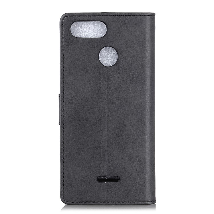 For Xiaomi Redmi 6 (Dual Camera: 12MP+5MP) Matte PU Leather Wallet Stand Protection Phone Cover - Black-7