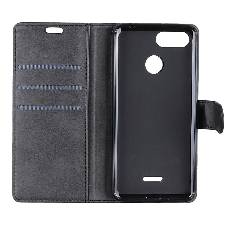 For Xiaomi Redmi 6 (Dual Camera: 12MP+5MP) Matte PU Leather Wallet Stand Protection Phone Cover - Black-8