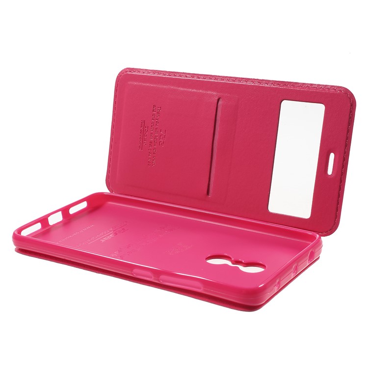 ROAR KOREA Noble Leather View Window Stand Card Slot Magnetic Case for Xiaomi Redmi Note 4 - Rose-5