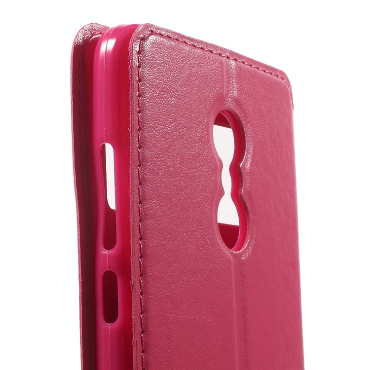 ROAR KOREA Noble Leather View Window Stand Card Slot Magnetic Case for Xiaomi Redmi Note 4 - Rose-7