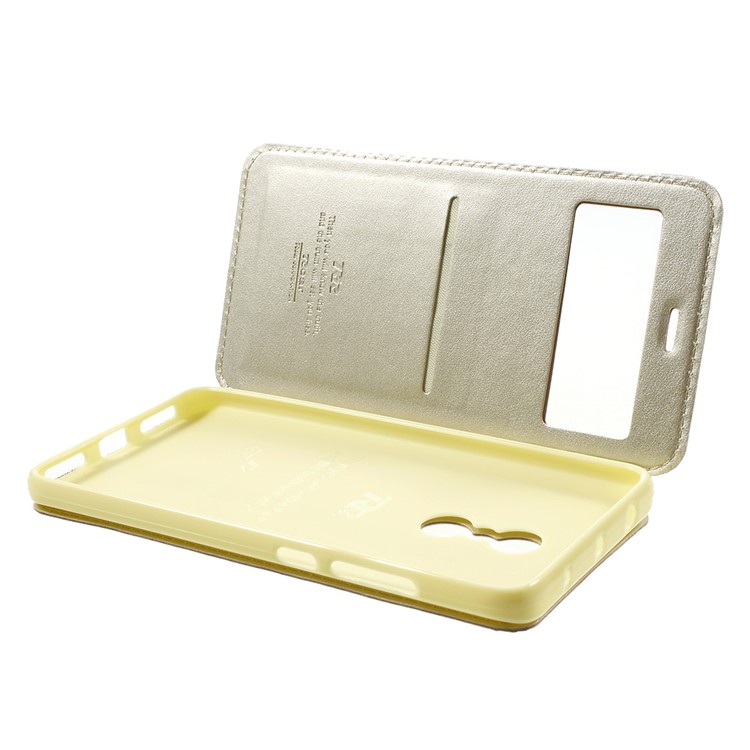 ROAR Noble Leather Window Stand Case for Xiaomi Redmi Note 4 - Gold-5