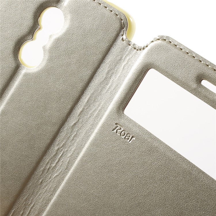 ROAR Noble Leather Window Stand Case for Xiaomi Redmi Note 4 - Gold-6