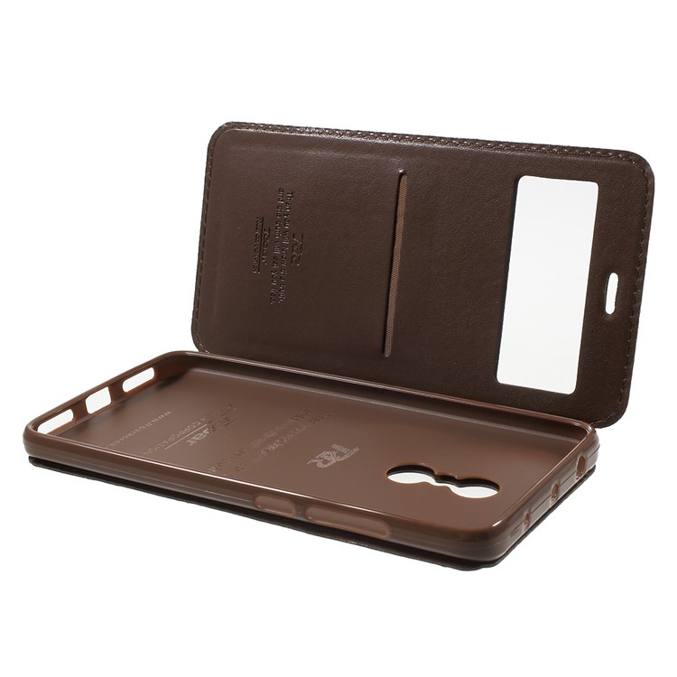 ROAR KOREA for Xiaomi Redmi Note 4 Noble Leather View Window Card Holder Cover - Coffee-5