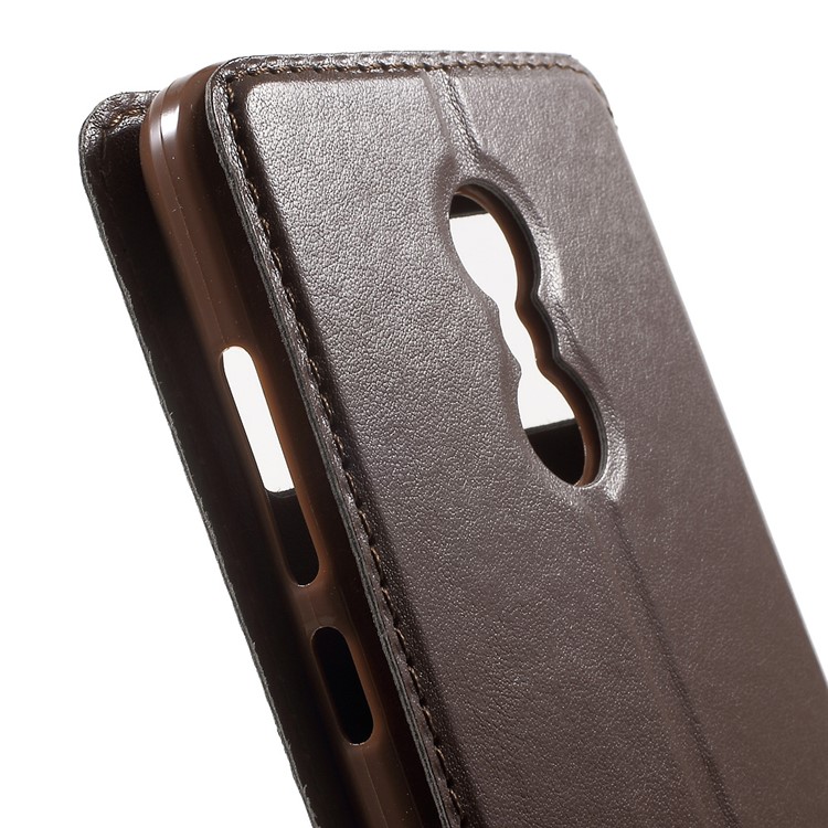 ROAR KOREA for Xiaomi Redmi Note 4 Noble Leather View Window Card Holder Cover - Coffee-6