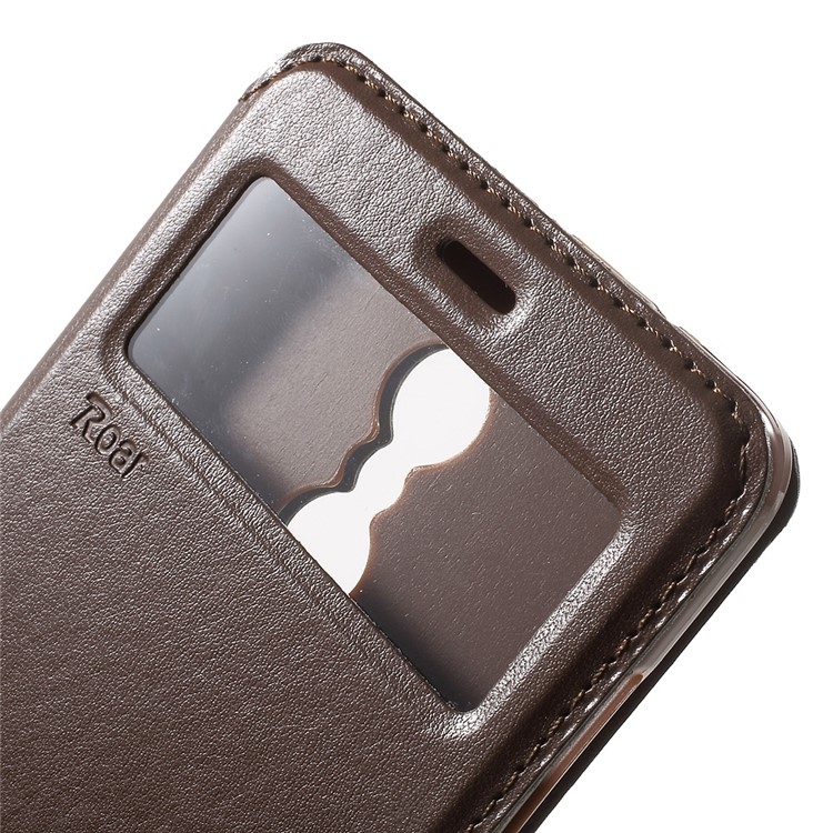 ROAR KOREA for Xiaomi Redmi Note 4 Noble Leather View Window Card Holder Cover - Coffee-7