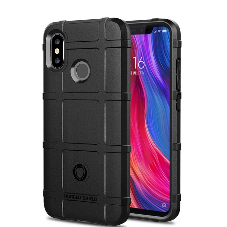 For Xiaomi Mi 8 (6.21-inch) Rugger Shield Anti-shock TPU Case - Black-1