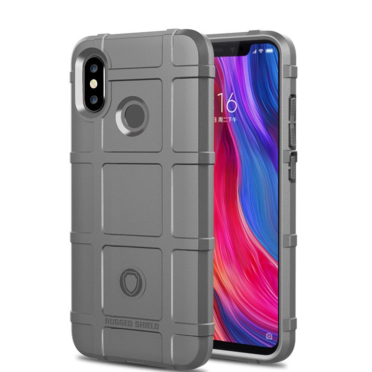 For Xiaomi Mi 8 (6.21-inch) Rugger Shield Anti-shock TPU Cover - Grey-1