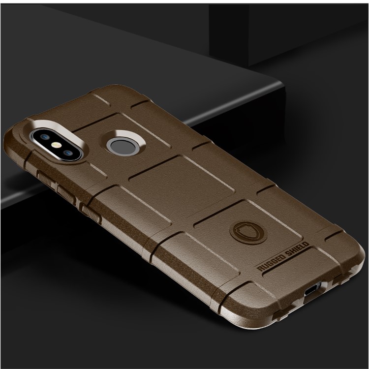 For Xiaomi Mi 8 (6.21-inch) Rugger Shield Anti-shock TPU Back Phone Casing - Brown-2