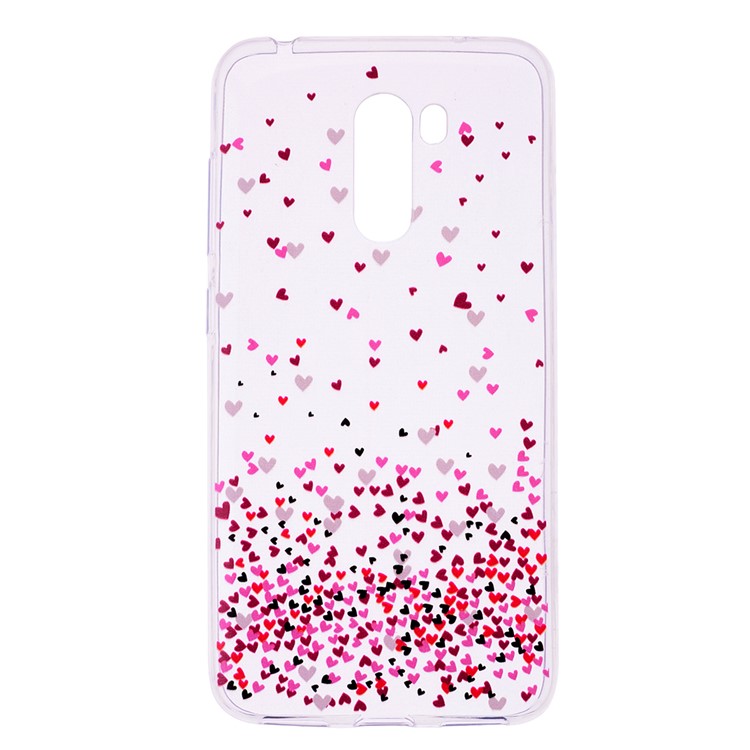 Pattern Printing Flexible TPU Phone Casing for Xiaomi Pocophone F1 / Poco F1 (India) - Pretty Hearts-2