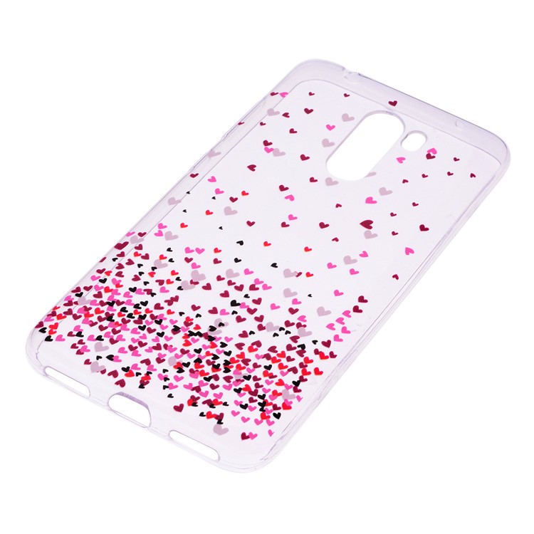 Pattern Printing Flexible TPU Phone Casing for Xiaomi Pocophone F1 / Poco F1 (India) - Pretty Hearts-3