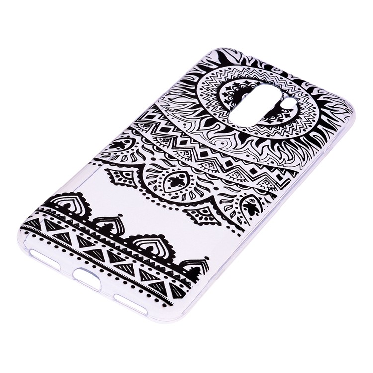 Pattern Printing Flexible TPU Cover Casing for Xiaomi Pocophone F1 / Poco F1 (India) - Black Mandala-3