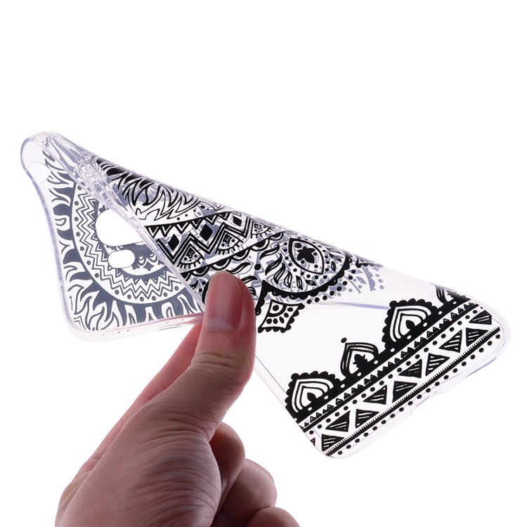 Pattern Printing Flexible TPU Cover Casing for Xiaomi Pocophone F1 / Poco F1 (India) - Black Mandala-5