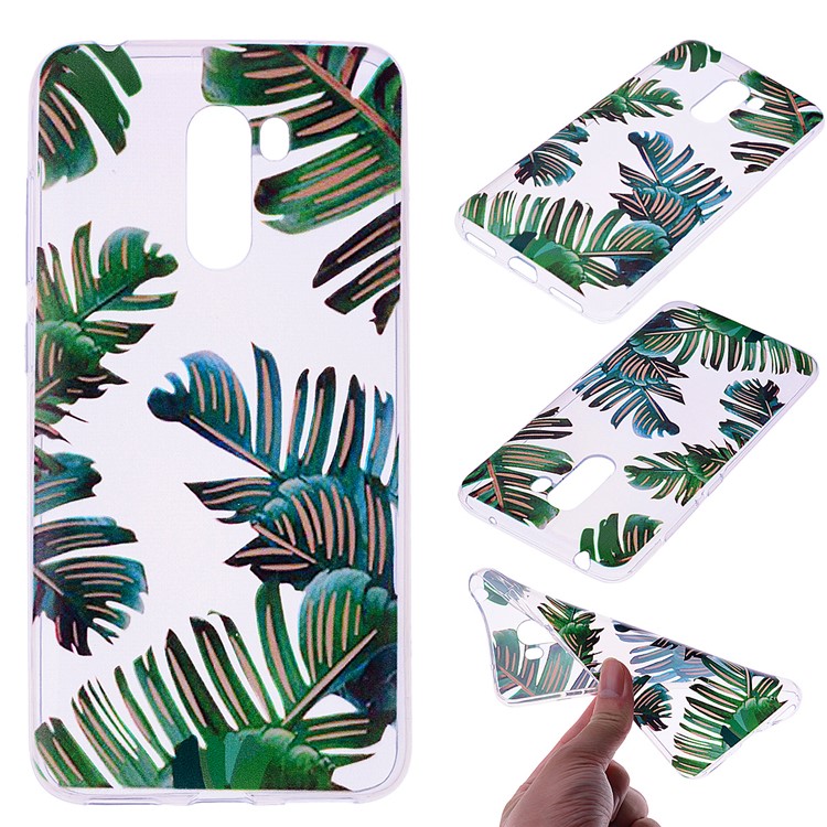 Pattern Printing Flexible TPU Back Case for Xiaomi Pocophone F1 / Poco F1 (India) - Leaves-1