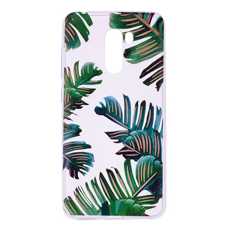 Pattern Printing Flexible TPU Back Case for Xiaomi Pocophone F1 / Poco F1 (India) - Leaves-2