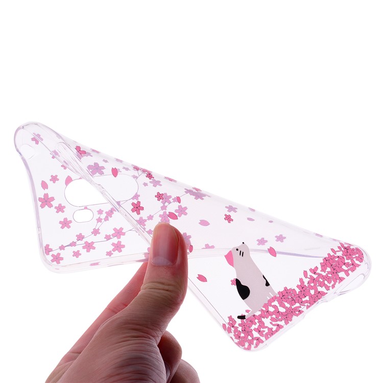 Pattern Printing Flexible TPU Cell Phone Cover for Xiaomi Pocophone F1 / Poco F1 (India) - Flower and Cat-5
