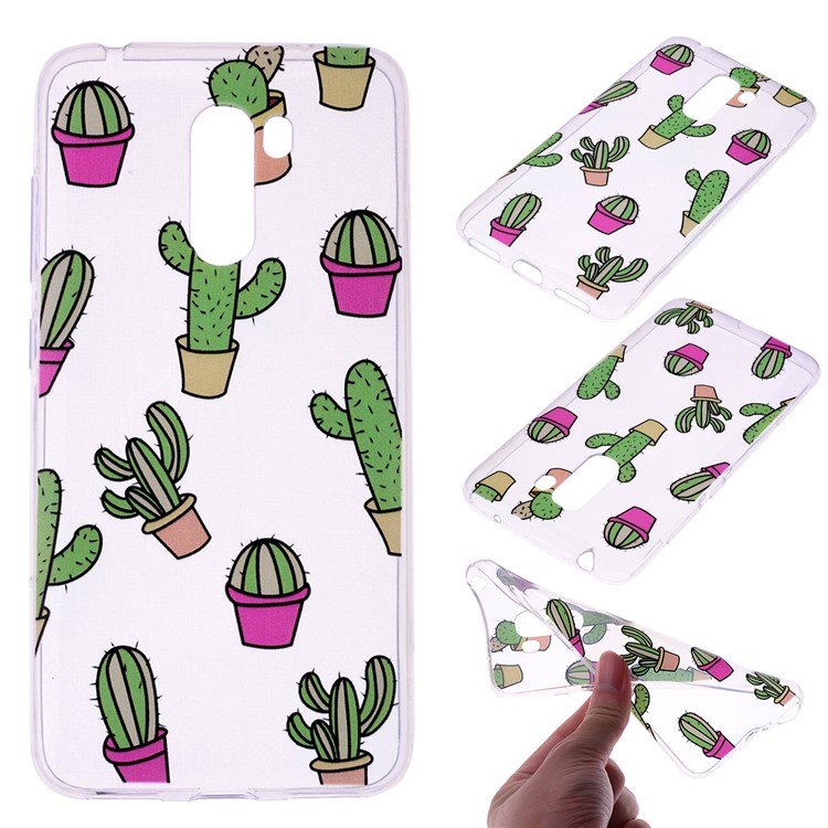 Pattern Printing Flexible TPU Mobile Shell for Xiaomi Pocophone F1 / Poco F1 (India) - Cactus-1