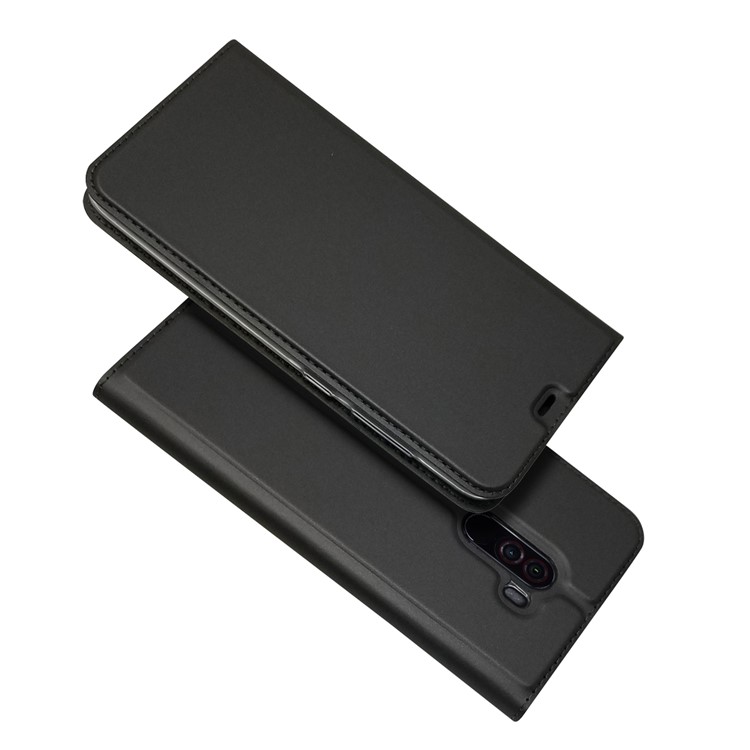 Auto-absorbed Card Holder Stand Leather Mobile Case for Xiaomi Pocophone F1 / Poco F1 (India) - Black-2